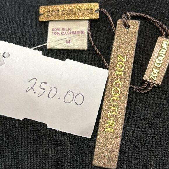 NWT Zoe Couture Silk Cashmere Ribbed Tunic Tank Top Dress Medium - Picture 8 of 9